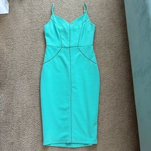 Turquoise dress with spaghetti straps